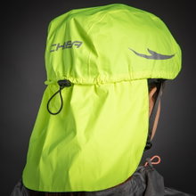 Chiba Regenschutz Pro (Raincover) für Fahrradhelme - wasser- und winddicht, Nackenschutz - neongelb